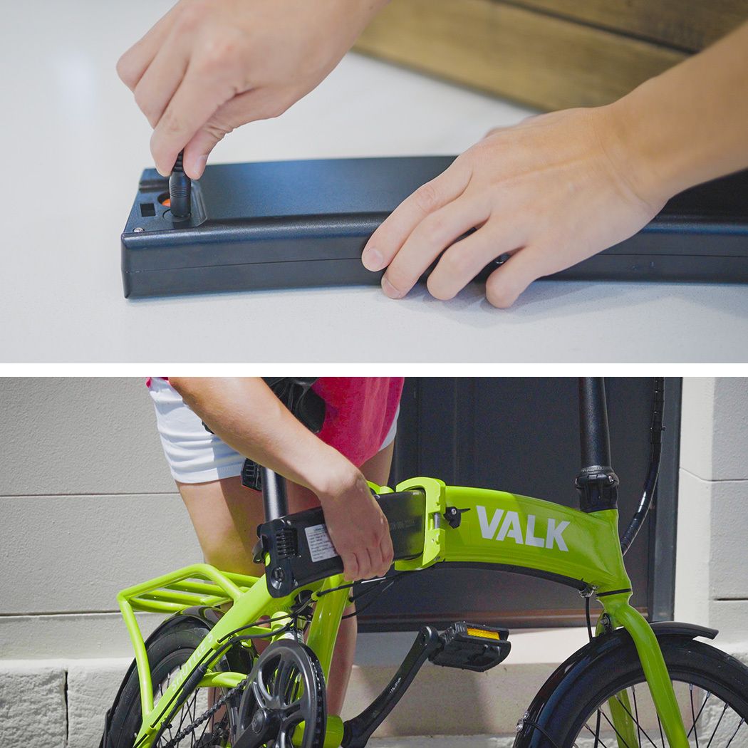 VALK Shuttle 5 Electric Folding Bike, Gen II, 20" Tyres, Shimano 7-Speed, Lime Green-Sports &amp; Fitness > Bikes &amp; Accessories-PEROZ Accessories