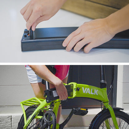 VALK Shuttle 5 Electric Folding Bike, Gen II, 20&quot; Tyres, Shimano 7-Speed, Lime Green-Sports &amp; Fitness &gt; Bikes &amp; Accessories-PEROZ Accessories