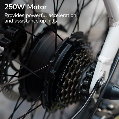 VALK Shuttle 5 Electric Folding Bike, Gen II, 20&quot; Tyres, Shimano 7-Speed, White-Sports &amp; Fitness &gt; Bikes &amp; Accessories-PEROZ Accessories