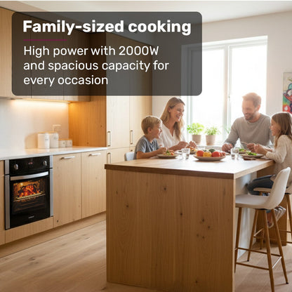 EuroChef 60cm Stainless Built-in 70L Grill 8 Function Fan Forced Electric Wall Oven-Wall Ovens-PEROZ Accessories