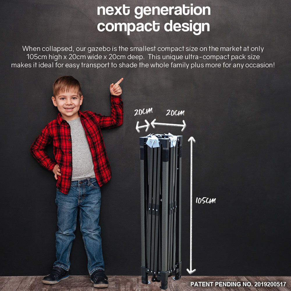 Red Track 3x3m Folding Gazebo Shade Outdoor Pop-Up Green Foldable Marquee-Gazebos-PEROZ Accessories