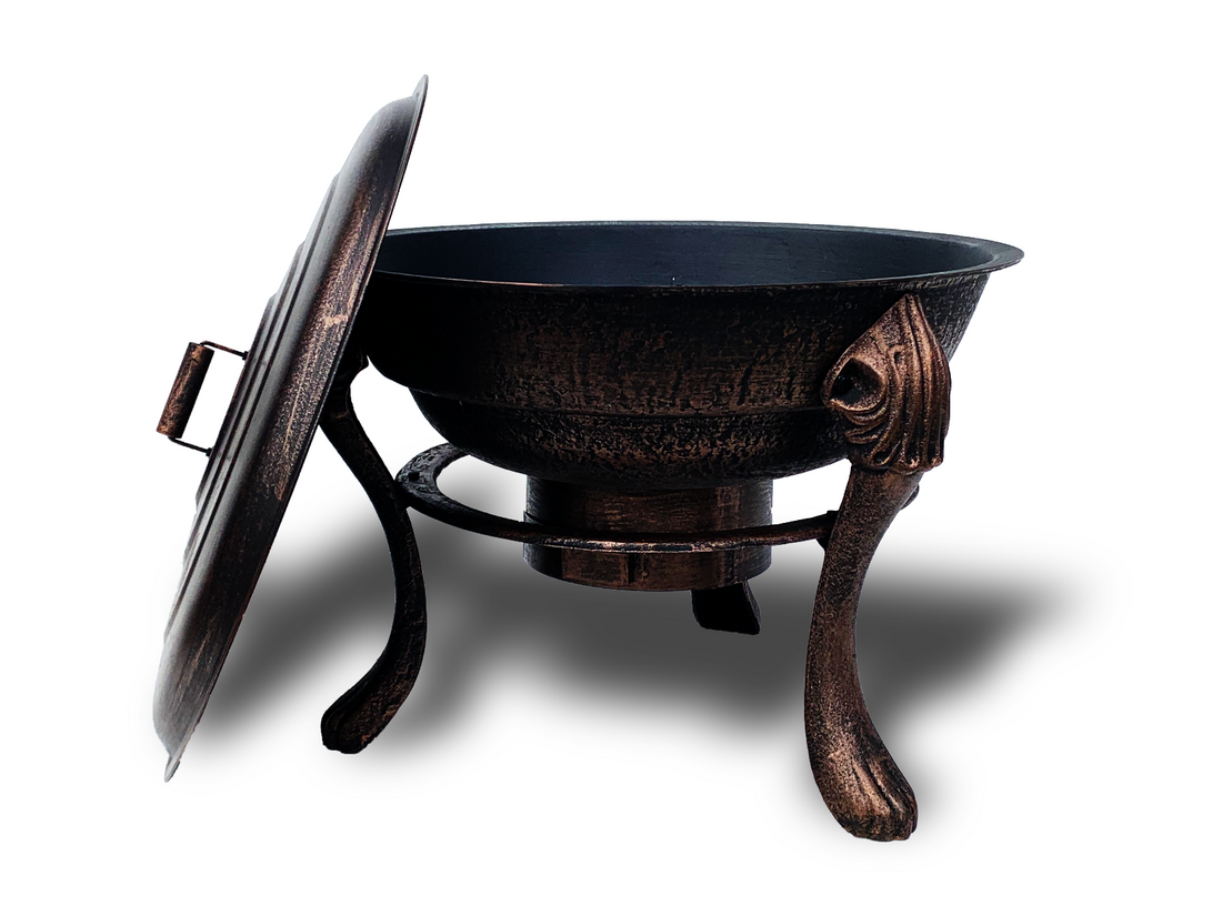 Vesuvius Firepit BBQ with Lid-Fire Pits-PEROZ Accessories