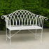 White Lavinia Iron Outdoor Bench-Furniture > Outdoor > Outdoor Benches-PEROZ Accessories
