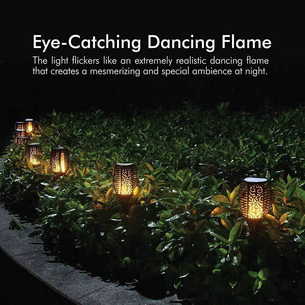 72 LED Bulbs Torch Solar Garden Outdoor Flame Dancing Flickering Light Auto Lamp-Home &amp; Garden &gt; Lighting-PEROZ Accessories