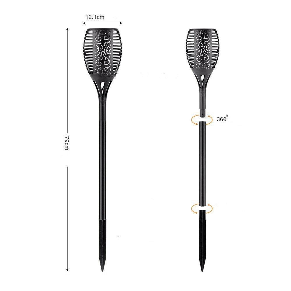 72 LED Bulbs Torch Solar Garden Outdoor Flame Dancing Flickering Light Auto Lamp-Home &amp; Garden &gt; Lighting-PEROZ Accessories