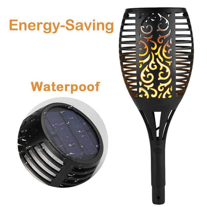 72 LED Bulbs Torch Solar Garden Outdoor Flame Dancing Flickering Light Auto Lamp-Home &amp; Garden &gt; Lighting-PEROZ Accessories