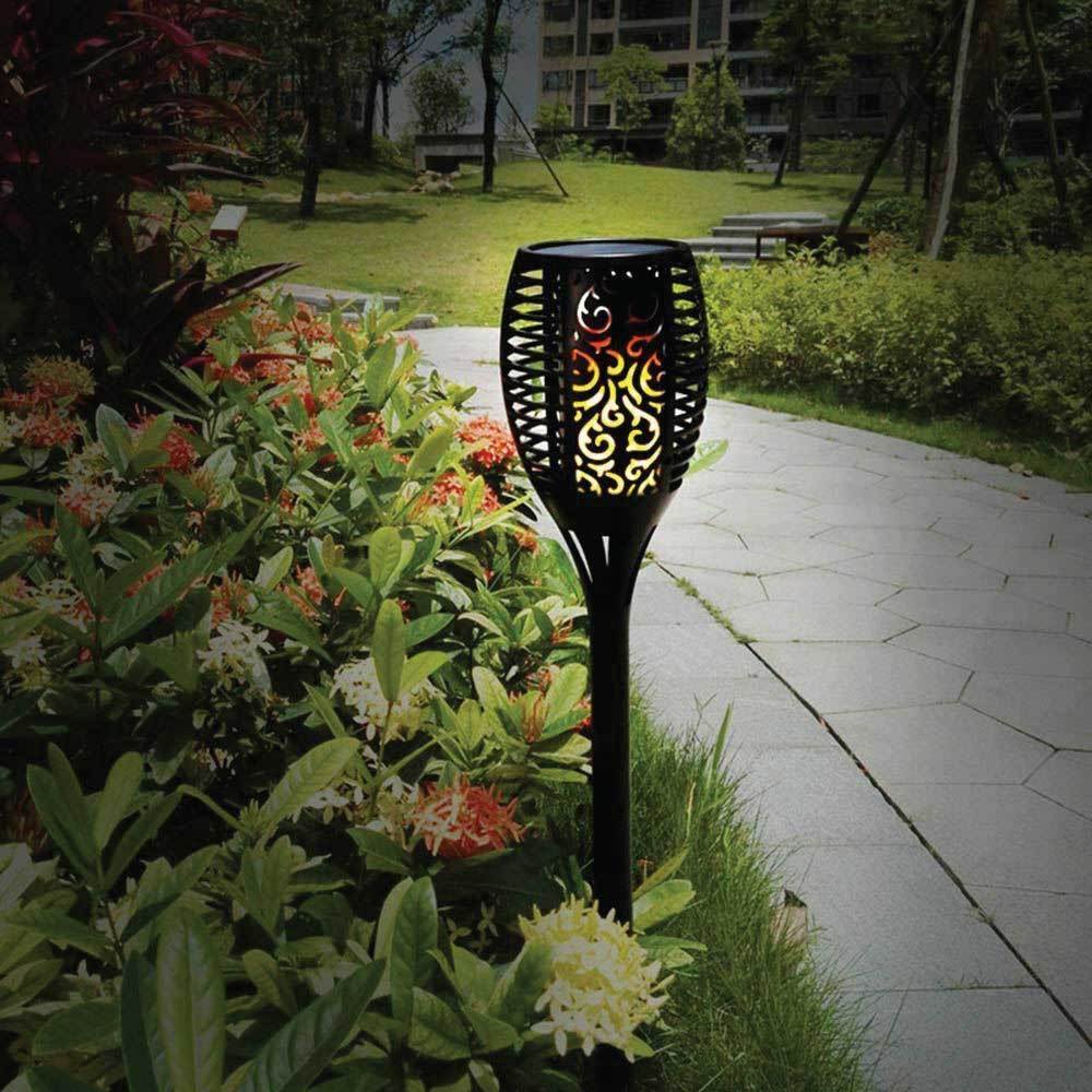 72 LED Bulbs Torch Solar Garden Outdoor Flame Dancing Flickering Light Auto Lamp-Home &amp; Garden &gt; Lighting-PEROZ Accessories