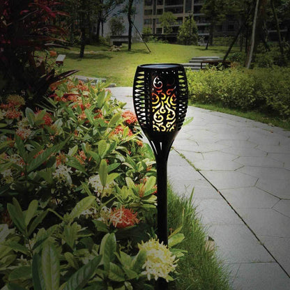 72 LED Bulbs Torch Solar Garden Outdoor Flame Dancing Flickering Light Auto Lamp-Home &amp; Garden &gt; Lighting-PEROZ Accessories