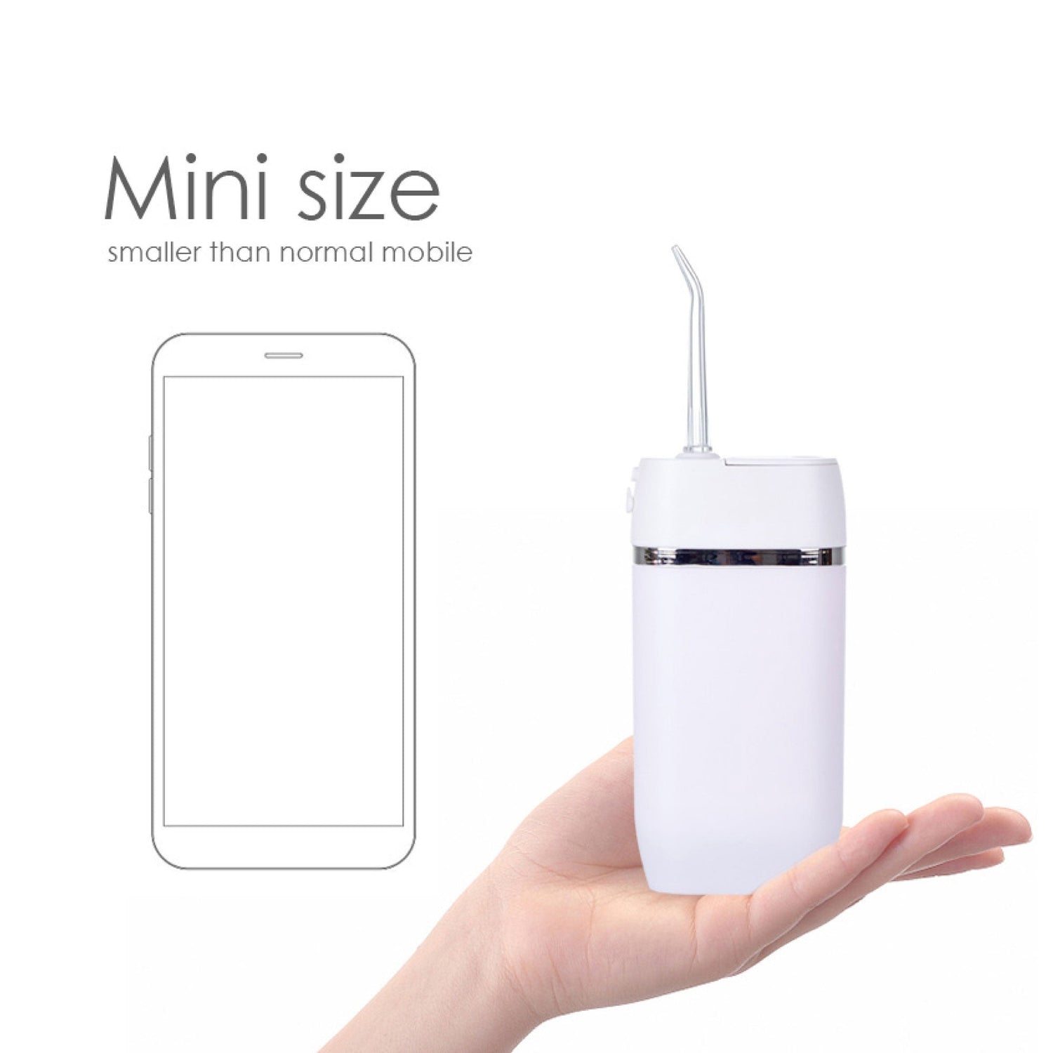 Mini Water Flosser Rechargeable Cordless Cleaner - Travel Oral Irrigator White-Oral Care-PEROZ Accessories
