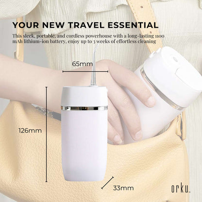 Mini Water Flosser Rechargeable Cordless Cleaner - Travel Oral Irrigator White-Oral Care-PEROZ Accessories