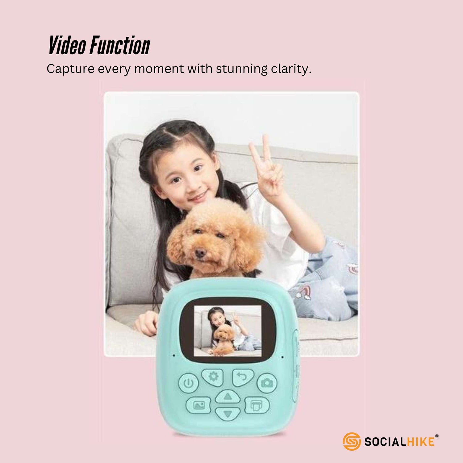Kids Rechargeable Instant Print Camera Blue - Digital Thermal Photo Video MP3-Audio &amp; Video &gt; Photography &gt; Camera Accessories-PEROZ Accessories