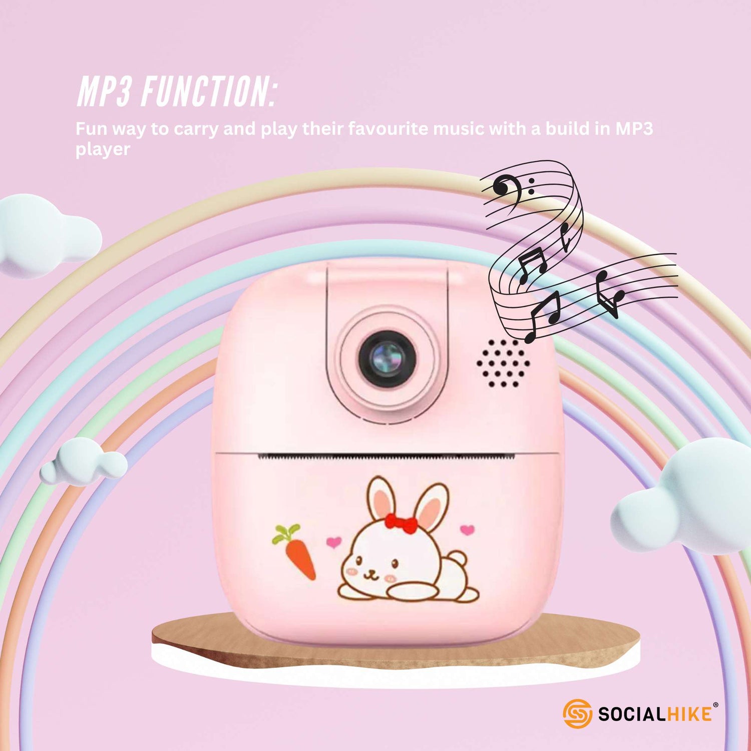 Kids Rechargeable Instant Print Camera Pink - Digital Thermal Photo Video MP3-Audio &amp; Video &gt; Photography &gt; Camera Accessories-PEROZ Accessories
