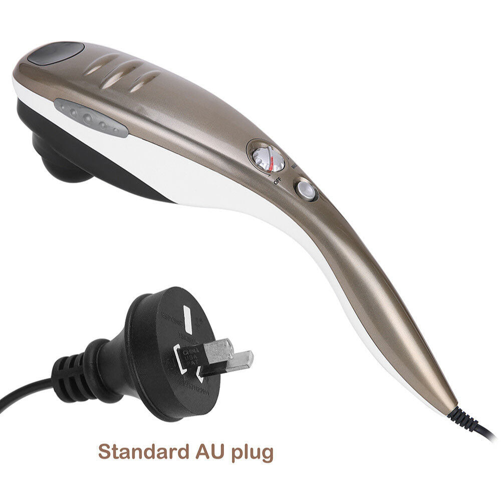 Full Body Handheld Massager Machine Champagne - 6 Massage Heads Neck Shoulder-Health &amp; Beauty &gt; Massage-PEROZ Accessories