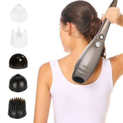 Full Body Handheld Massager Machine Champagne - 6 Massage Heads Neck Shoulder-Health &amp; Beauty &gt; Massage-PEROZ Accessories