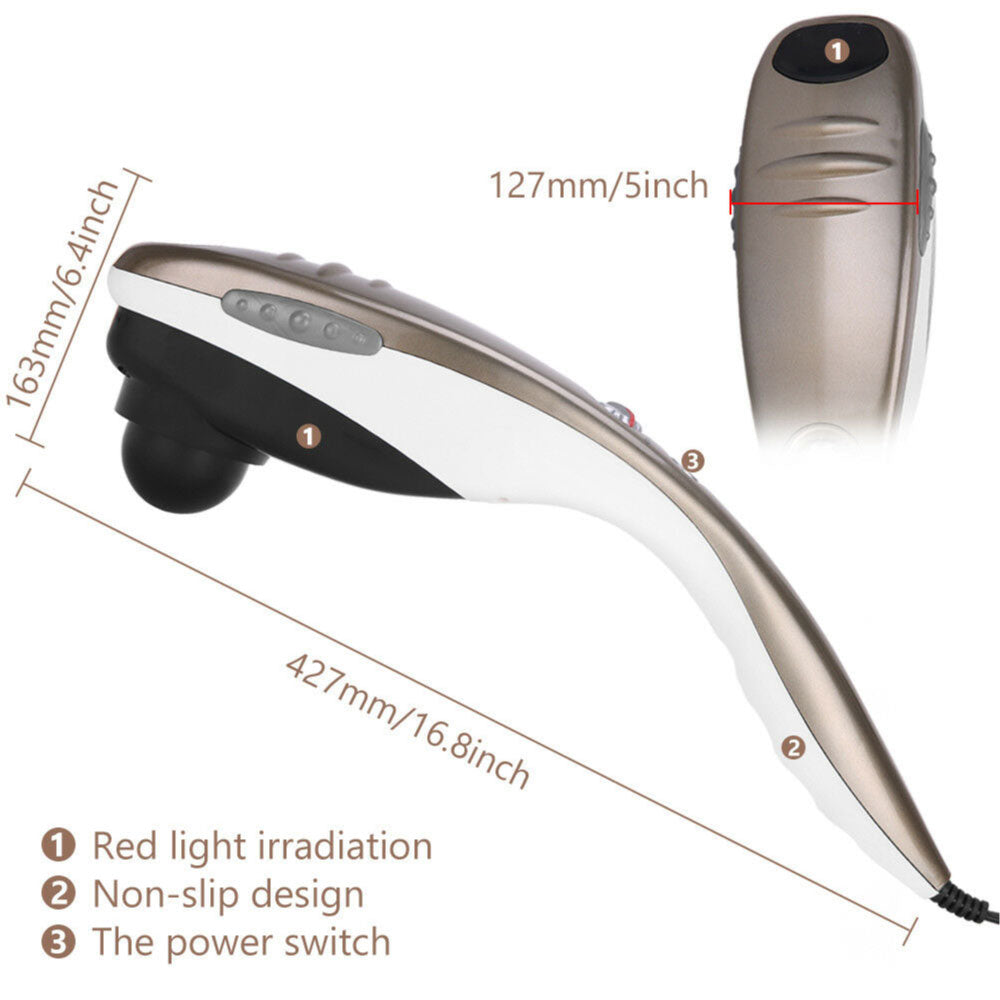 Full Body Handheld Massager Machine Champagne - 6 Massage Heads Neck Shoulder-Health &amp; Beauty &gt; Massage-PEROZ Accessories