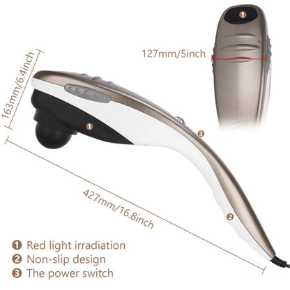 Full Body Handheld Massager Machine Champagne - 6 Massage Heads Neck Shoulder-Health &amp; Beauty &gt; Massage-PEROZ Accessories