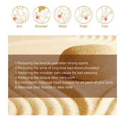 Full Body Handheld Massager Machine Champagne - 6 Massage Heads Neck Shoulder-Health &amp; Beauty &gt; Massage-PEROZ Accessories