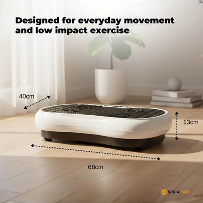 Social Hike Vibration Plate Exercise Platform - Vibrating Workout Machine White-Sports &amp; Fitness > Fitness Accessories-PEROZ Accessories