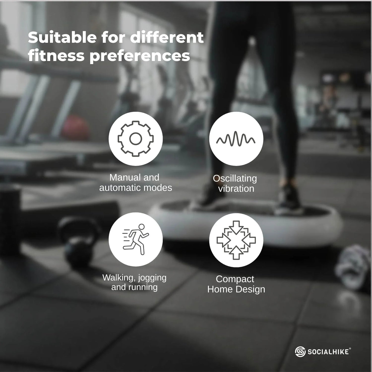 Social Hike Vibration Plate Exercise Platform - Vibrating Workout Machine White-Sports &amp; Fitness > Fitness Accessories-PEROZ Accessories