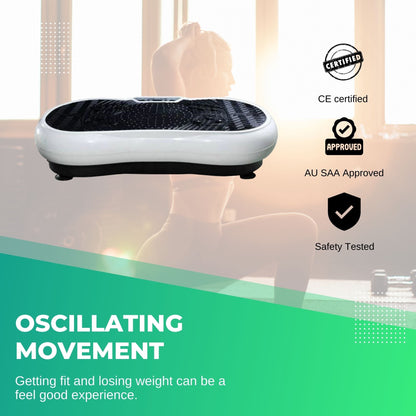 Social Hike White Vibration Machine Platform - Exercise Plate Whole Body Workout-Sports &amp; Fitness &gt; Fitness Accessories-PEROZ Accessories
