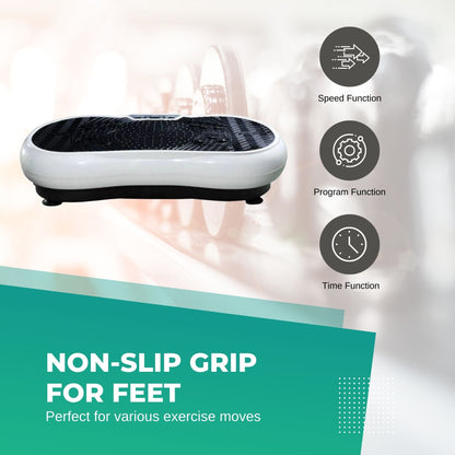 Social Hike White Vibration Machine Platform - Exercise Plate Whole Body Workout-Sports &amp; Fitness &gt; Fitness Accessories-PEROZ Accessories