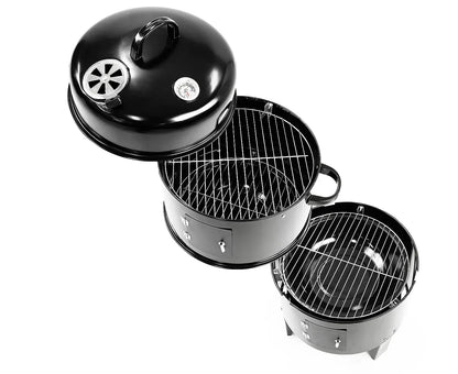 Wallaroo 3-in-1 Charcoal BBQ Smoker Portable Outdoor Barbecue Grill Meat Cooker &amp; Roaster for Backyard Camping-Home &amp; Garden > BBQ-PEROZ Accessories