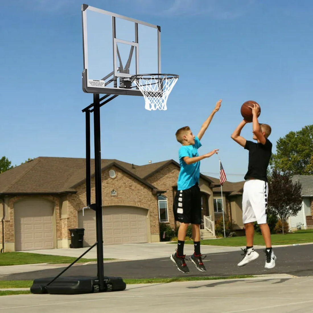 Kahuna 50 Portable Basketball Hoop System Height Adjustable 3.05m Fibreglass Backboard Outdoor Stand Kids Adults-Sports &amp; Fitness > Basketball &amp; Accessories-PEROZ Accessories