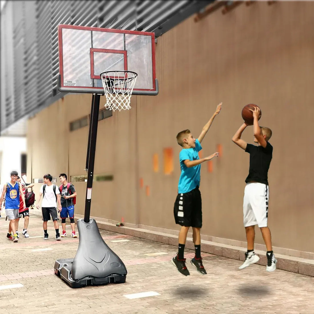 Kahuna Portable Basketball Hoop Ring Stand 56 Inch Height Adjustable 2.3m-3.05m Polycarbonate Backboard-Sports &amp; Fitness > Basketball &amp; Accessories-PEROZ Accessories