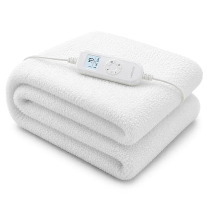Laura Hill Single Electric Heated Underlay Blanket Fleecy Fabric with Timer-Electric Throw Blanket-PEROZ Accessories