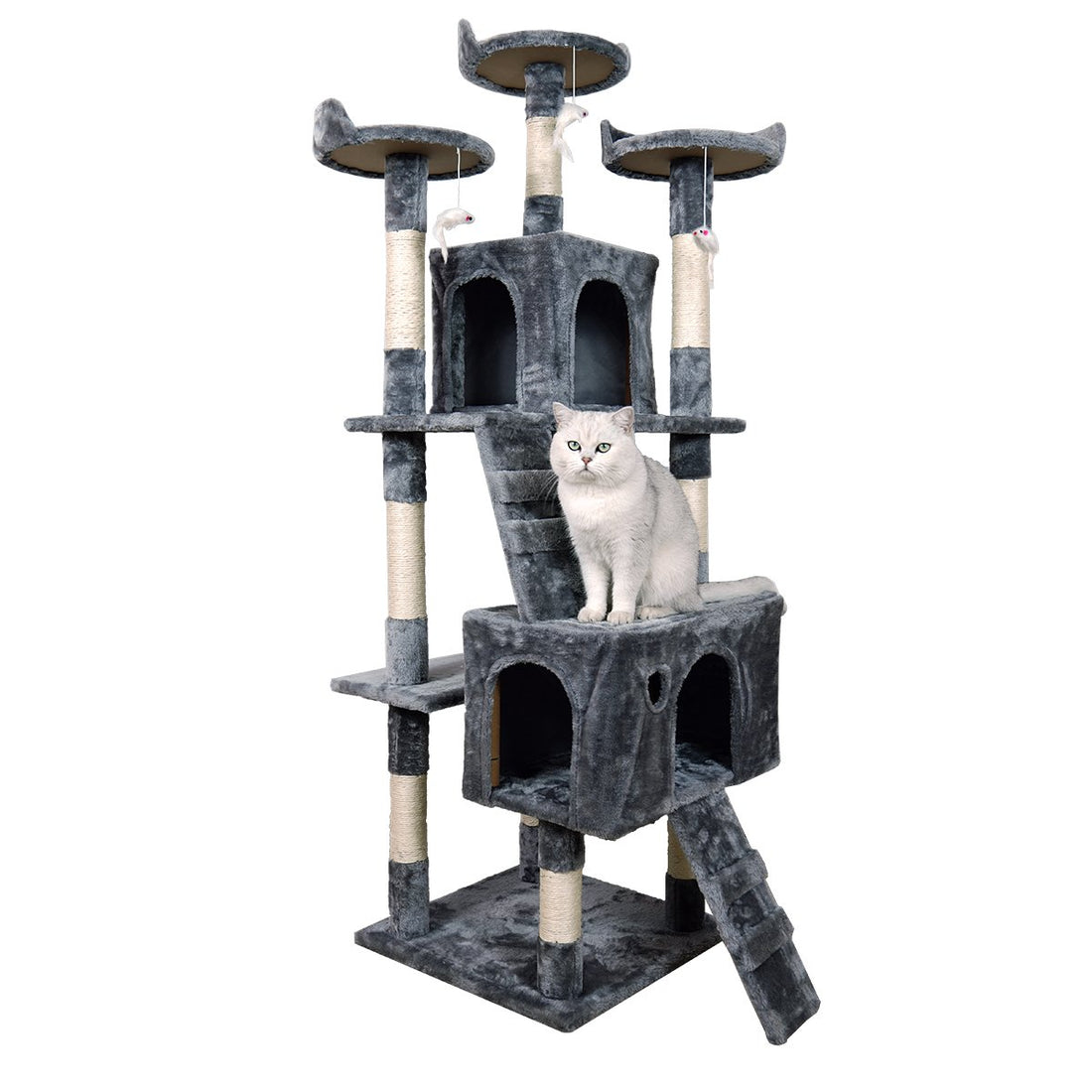 Furtastic 170cm Cat Tree Scratching Post - Dark Grey-Cat Trees-PEROZ Accessories