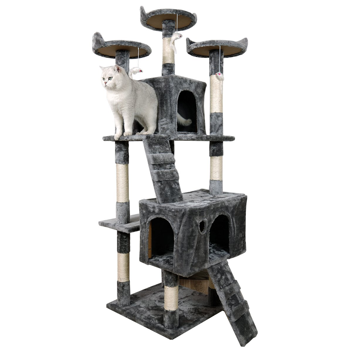 Furtastic 170cm Cat Tree Scratching Post - Dark Grey-Cat Trees-PEROZ Accessories
