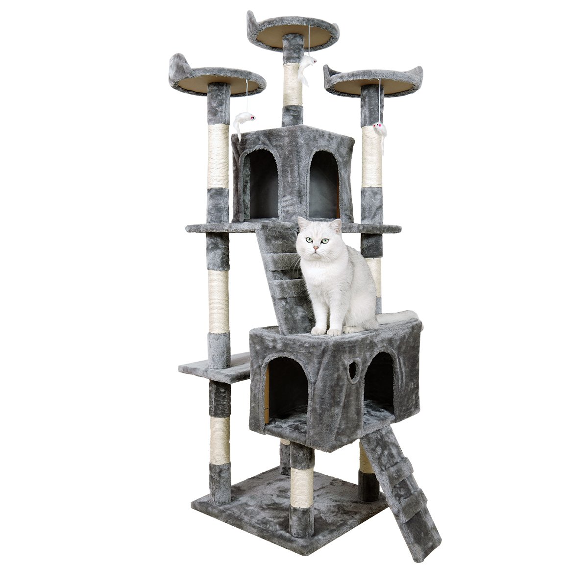 Furtastic 170cm Cat Tree Scratching Post - Silver Grey-Cat Trees-PEROZ Accessories