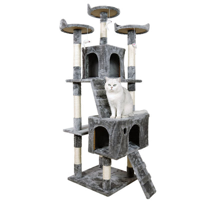 Furtastic 170cm Cat Tree Scratching Post - Silver Grey-Cat Trees-PEROZ Accessories
