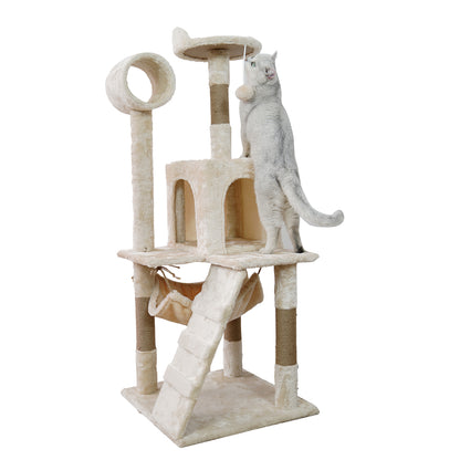 Furtastic 135cm Cat Tree Scratching Post - Beige-Cat Trees-PEROZ Accessories