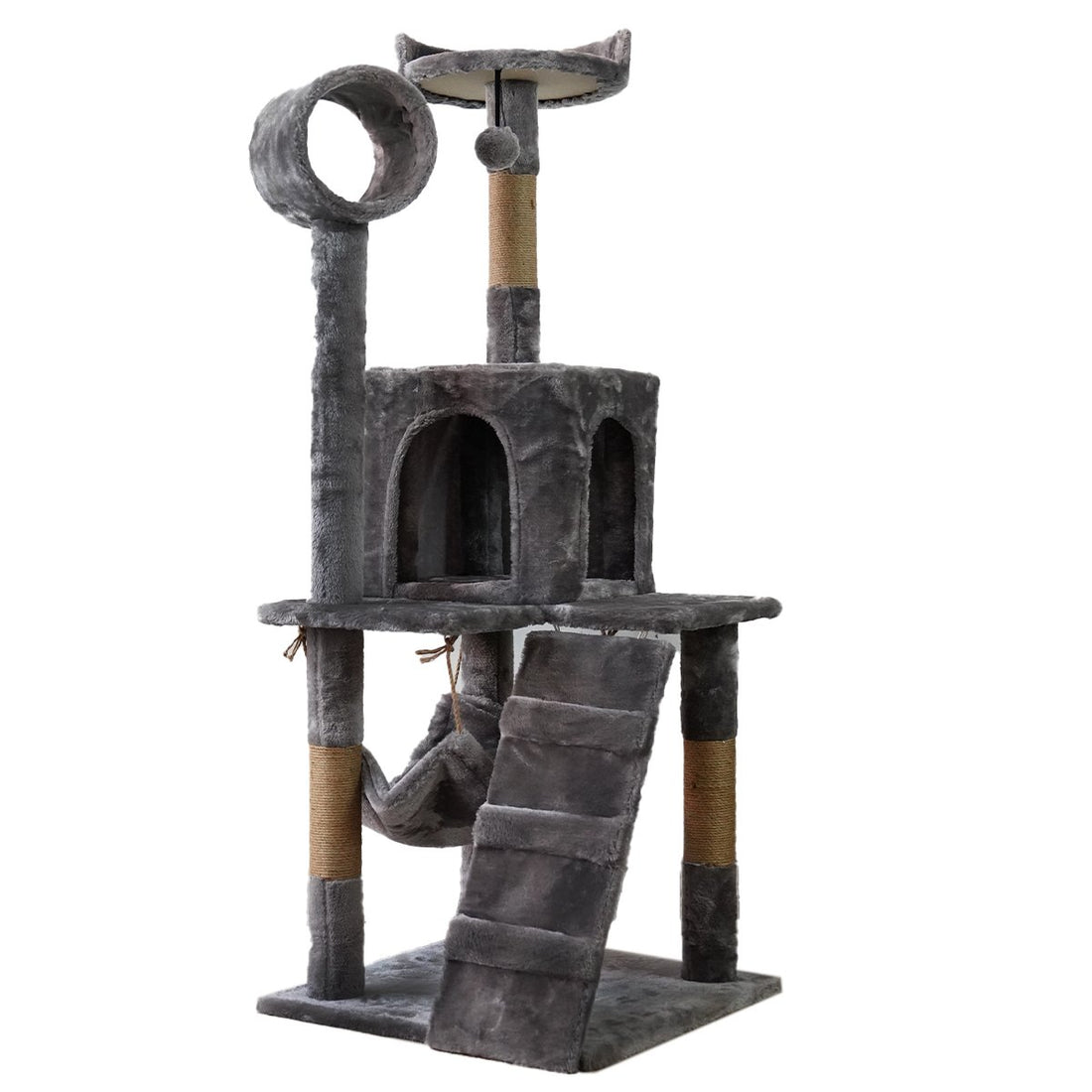Furtastic 135cm Cat Tree Scratching Post - Dark Grey-Cat Trees-PEROZ Accessories