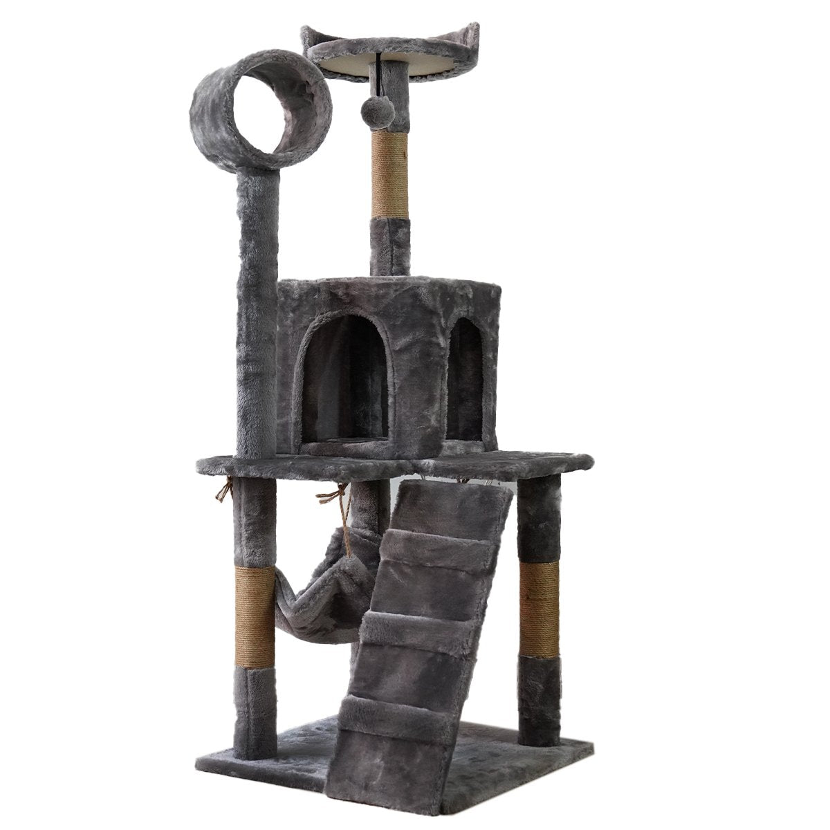 Furtastic 135cm Cat Tree Scratching Post - Dark Grey-Cat Trees-PEROZ Accessories