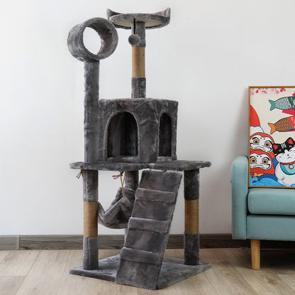 Furtastic 135cm Cat Tree Scratching Post - Dark Grey-Cat Trees-PEROZ Accessories