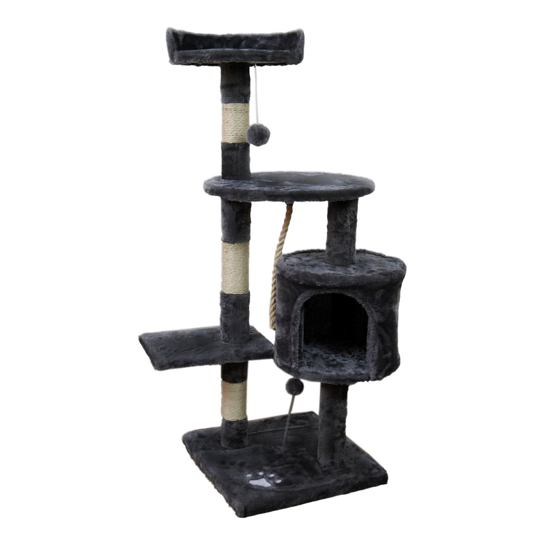 Furtastic 110cm Cat Tree Scratching Post - Dark Grey-Cat Trees-PEROZ Accessories