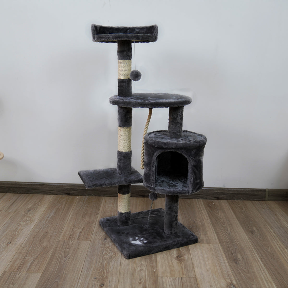 Furtastic 110cm Cat Tree Scratching Post - Dark Grey-Cat Trees-PEROZ Accessories