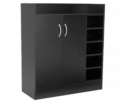 Sarantino 21 Pairs Shoe Cabinet Rack Storage Organiser 80 x 30 x 90cm in Black-Shoe Storage Cabinets-PEROZ Accessories