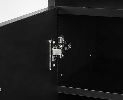 Sarantino 21 Pairs Shoe Cabinet Rack Storage Organiser 80 x 30 x 90cm in Black-Shoe Storage Cabinets-PEROZ Accessories
