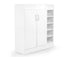 Sarantino 21 Pairs Shoe Cabinet Storage Organiser Shelf 2 Doors 80 x 30 x 90cm in White-Shoe Storage Cabinets-PEROZ Accessories