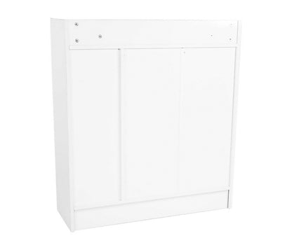 Sarantino 21 Pairs Shoe Cabinet Storage Organiser Shelf 2 Doors 80 x 30 x 90cm in White-Shoe Storage Cabinets-PEROZ Accessories