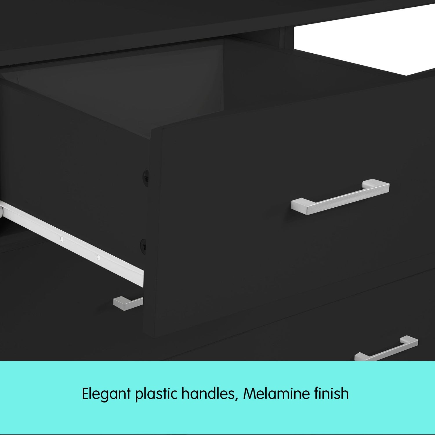 Sarantino Tallboy Dresser 6 Chest Of Drawers Table Cabinet Bedroom Storage Black-Furniture &gt; Living Room-PEROZ Accessories
