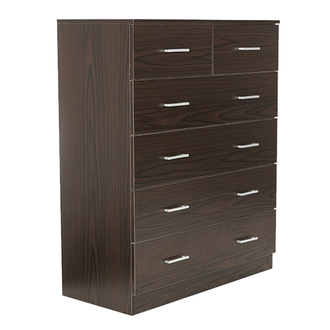 Sarantino Tallboy Dresser 6 Chest Of Drawers Cabinet Storage 85 x 39.5 x 105 in Brown-Furniture &gt; Living Room-PEROZ Accessories