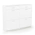 Sarantino 24 Pairs Shoe Cabinet Storage White Drawers Chest 1200 x 240 x 920 in White-Shoe Storage Cabinets-PEROZ Accessories