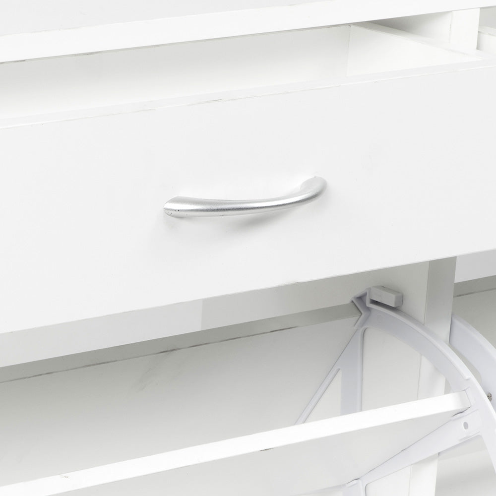 Sarantino 24 Pairs Shoe Cabinet Storage White Drawers Chest 1200 x 240 x 920 in White-Shoe Storage Cabinets-PEROZ Accessories
