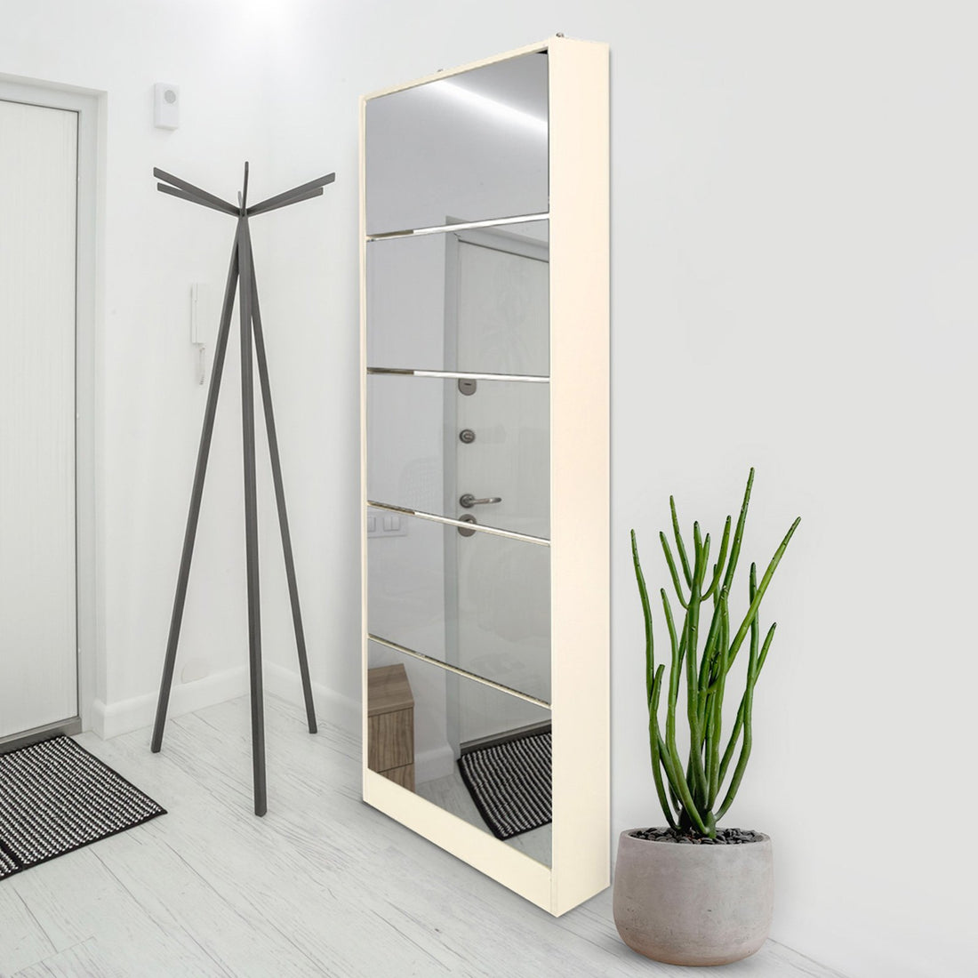 Sarantino 24 Pairs Shoe Cabinet Rack Storage Cupboard Organiser Shelf 5 Level Drawers-Shoe Storage Cabinets-PEROZ Accessories