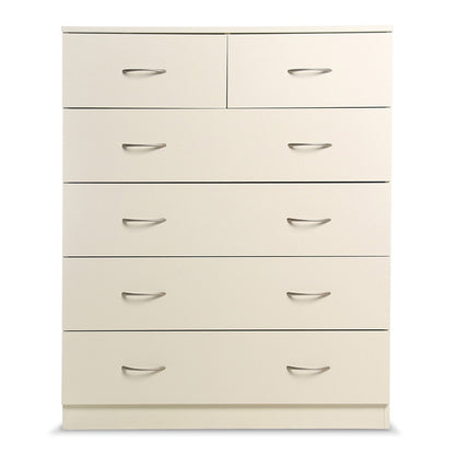 Sarantino Tallboy Dresser 6 Chest Of Drawers Cabinet 85 x 39.5 x 105cm in White-Furniture &gt; Living Room-PEROZ Accessories