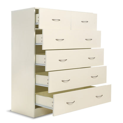 Sarantino Tallboy Dresser 6 Chest Of Drawers Cabinet 85 x 39.5 x 105cm in White-Furniture &gt; Living Room-PEROZ Accessories